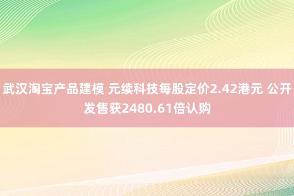 武汉淘宝产品建模 元续科技每股定价2.42港元 公开发售获2480.61倍认购